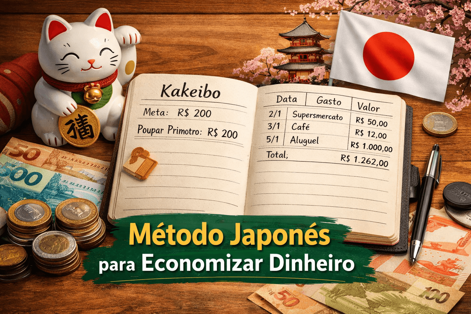 Método japonês Kakeibo para economizar dinheiro com controle financeiro simples