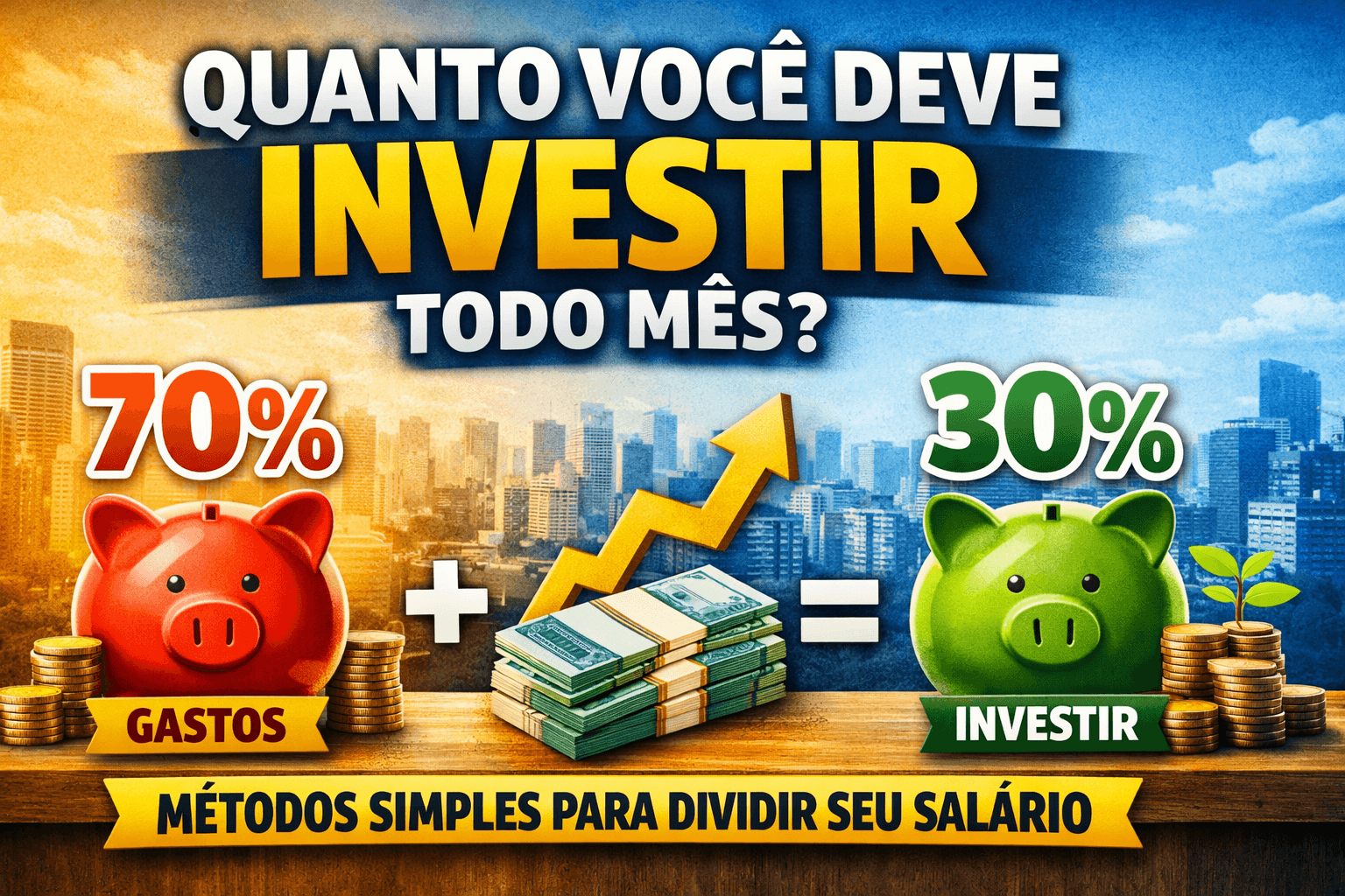 Quanto investir todo mês usando métodos simples para dividir o salário