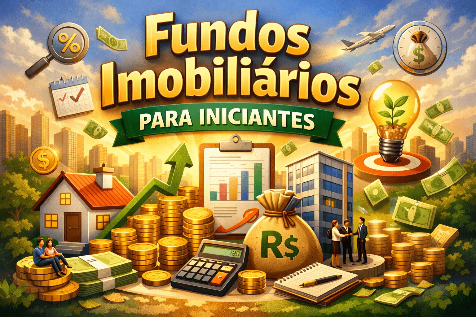 Fundos imobiliários para iniciantes representando renda passiva e investimento em imóveis